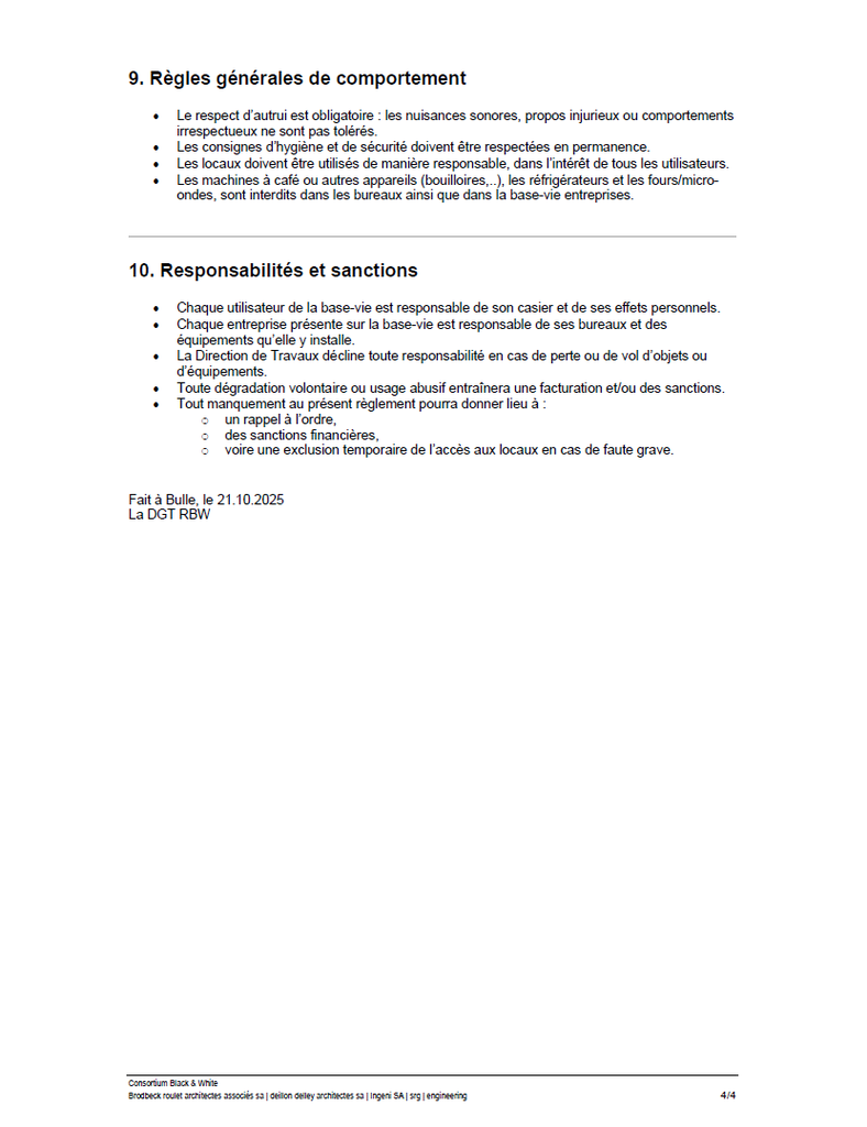 Réglement Base vie RBW - pt 4